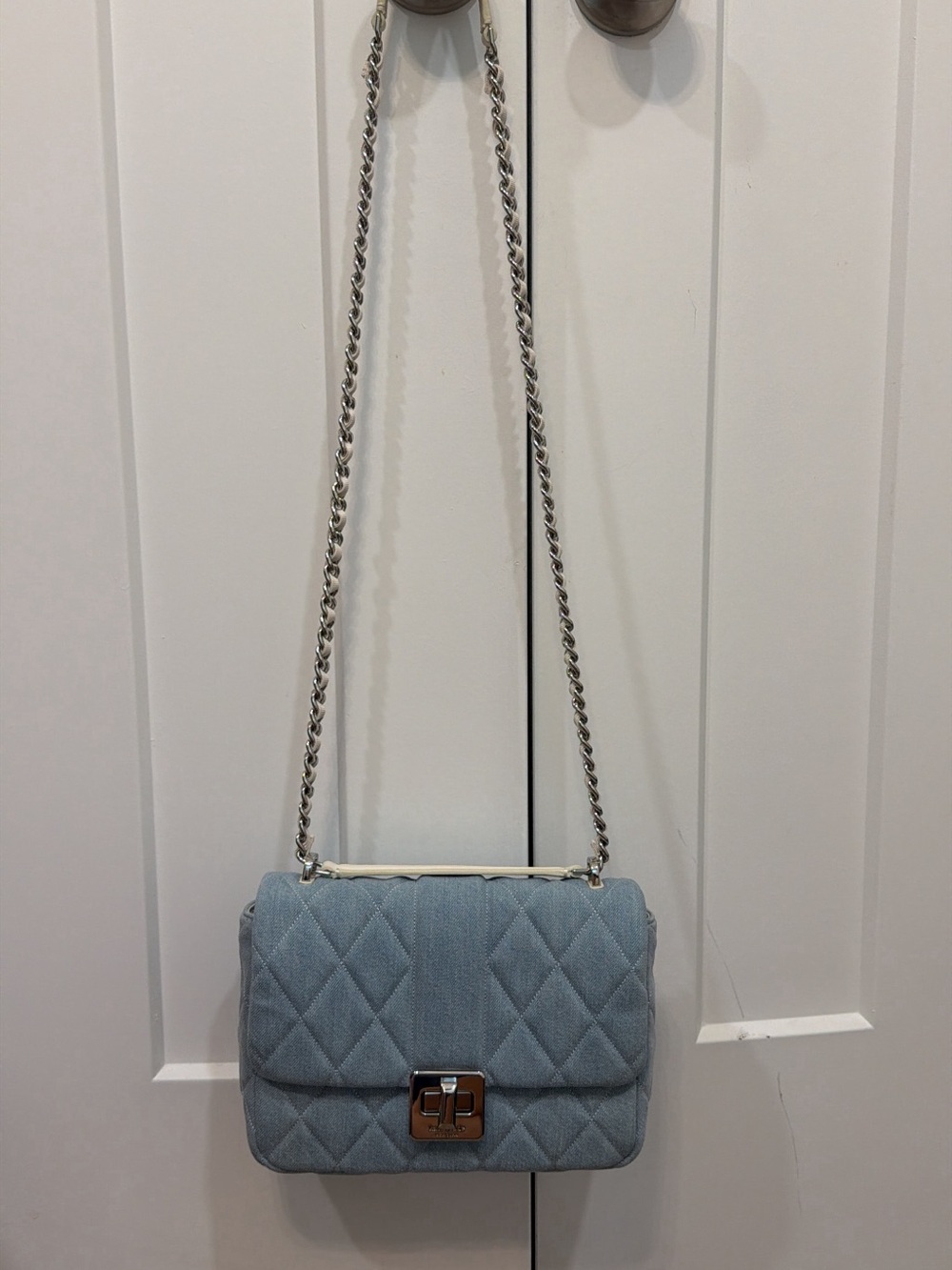 kate spade Light denim Quilted Chain Crossbody Bag